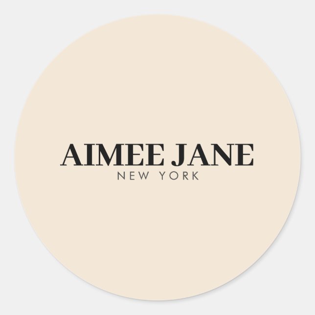 Adesivo Redondo Luxo Minimalista Ousado Loja Dark Ivory (Frente)