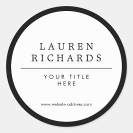 Adesivo Redondo Luxo profissional preto e branco