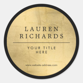 Adesivo Redondo Luxo profissional preto e fino Dourado