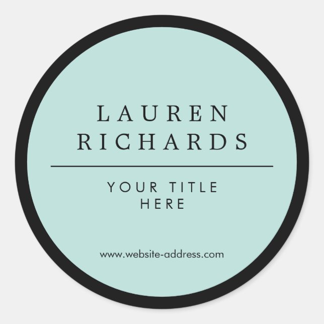 Adesivo Redondo Luxo profissional preto e minúscula (Frente)