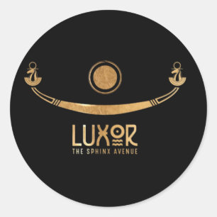 Adesivo Redondo Luxor a Avenida da Esfinge navio Khufus Karnak Egi