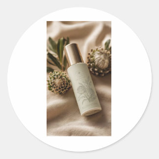 Adesivo Redondo Luxury Botanical Skincare Label Design