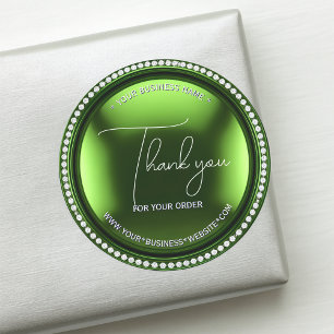Adesivo Redondo Luxury Green Metalond Business Obrigado