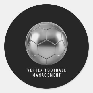 Adesivo Redondo Luxury Silver Soccer Ball Round Corporate Envelope