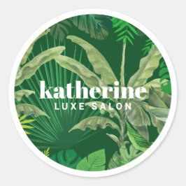 Adesivo Redondo Luxury Tropical Moderna Boutique & Salon Green