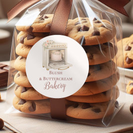 Adesivo Redondo Luxury Vintage Patisserie Bakery Business