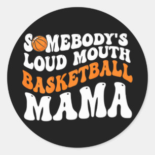 Adesivo Redondo Luz Boca de Basquete Mama Retro Wavy Groovy