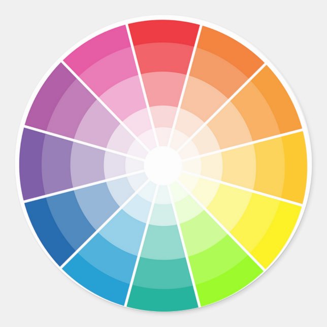 Adesivo Redondo Luz da roda de cor (Frente)