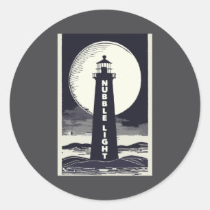 Adesivo Redondo Luz de Nubble Maine Farol Lua