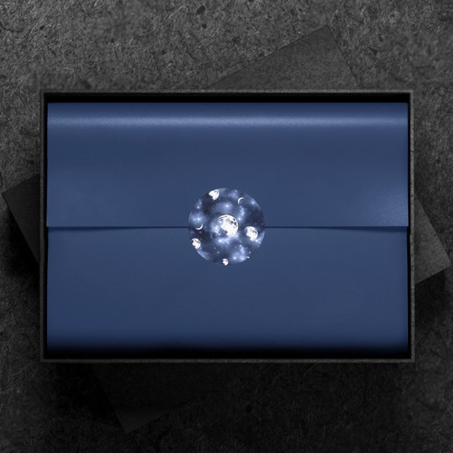 Adesivo Redondo Luz do luar | Fases da Lua nas Nuvens do Céu (Criador carregado)