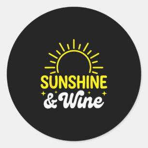 Adesivo Redondo Luz do sol e vinho verão ao ar livre