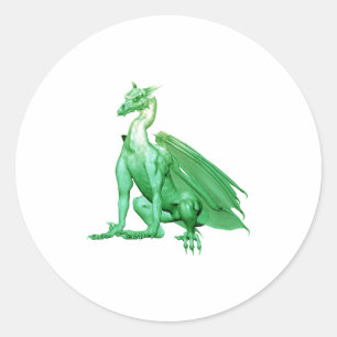 Adesivo Redondo Luz - dragão de assento verde