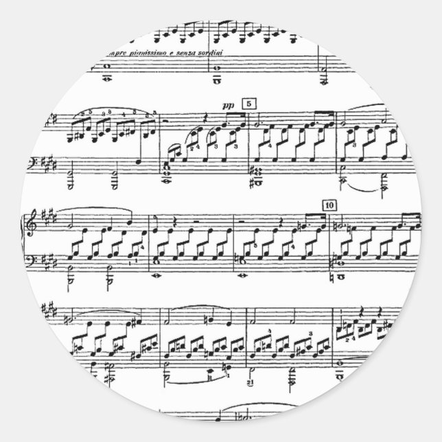 Adesivo Redondo Luz-Luz-Sonata-Ludwig-Beethoven (Frente)