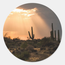 Adesivo Redondo Luz no Deserto