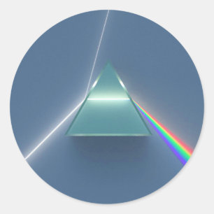 Adesivo Redondo Luz Refracting e refletindo de prisma ótico