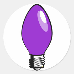 Adesivo Redondo Luz roxa da árvore de Natal