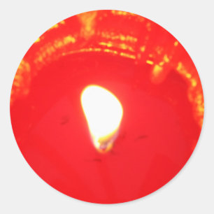 Adesivo Redondo Luz Vermelha, Chama, Vela, Amor de Natal