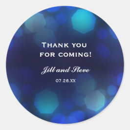 Adesivo Redondo Luzes Bokeh de Céu Azul à Meia-Noite Favor de Casa