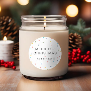 Adesivo Redondo Luzes Coloridas Modernas é o Natal mais feliz