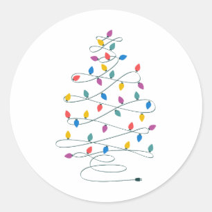 Adesivo Redondo Luzes da árvore de Natal