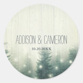 Adesivo Redondo Luzes da floresta | Foco de Envelope Russo