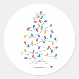 Adesivo Redondo Luzes das árvores de Natal