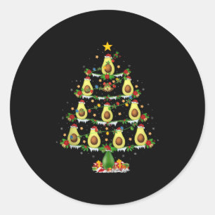 Adesivo Redondo Luzes de árvore de Natal de abacate Abacate engraç
