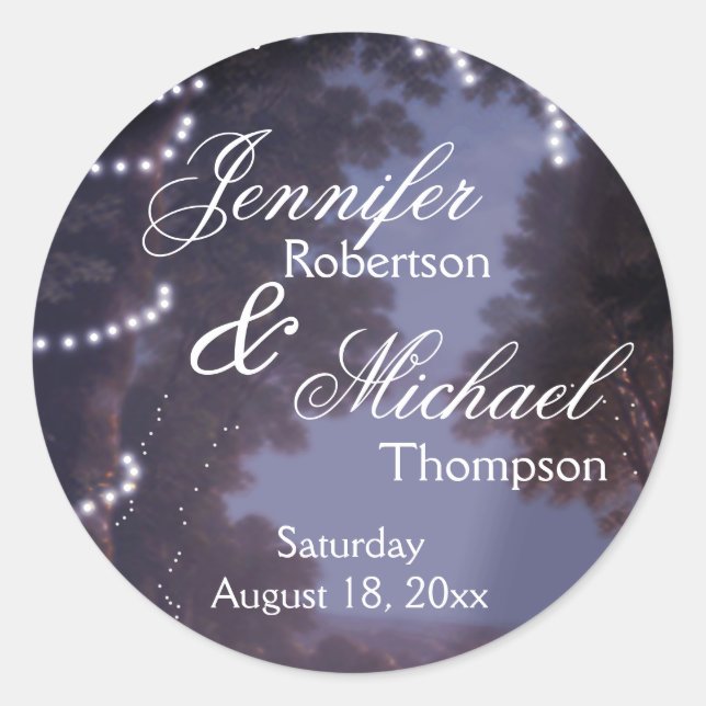 Adesivo Redondo Luzes de Árvore do País Russo (Frente)