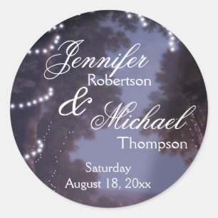 Adesivo Redondo Luzes de Árvore do País Russo