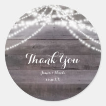 Luzes de corda brancas e Favor de madeira rústica