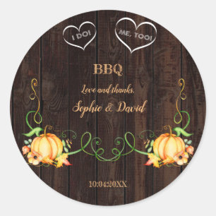 Adesivo Redondo Luzes de Cordão de Abóbora de Outono Celeiro Antig