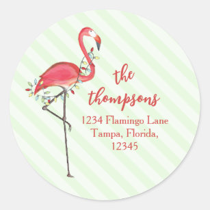 Adesivo Redondo Luzes de Cordas Flamingo Festivas Festivas