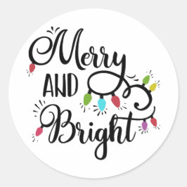 Adesivo Redondo Luzes de feliz e feriados brilhantes