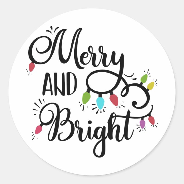 Adesivo Redondo Luzes de feliz e feriados brilhantes (Frente)