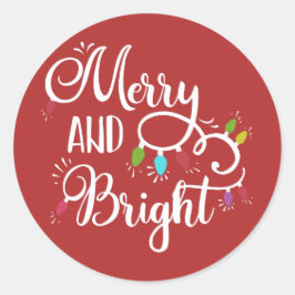 Adesivo Redondo Luzes de feliz e feriados brilhantes