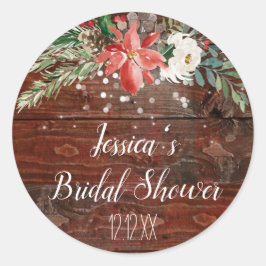 Adesivo Redondo Luzes de Férias Russas de Inverno Floral