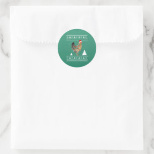 Adesivo Redondo Luzes de frango com pijama de Natal do Papai Noel
