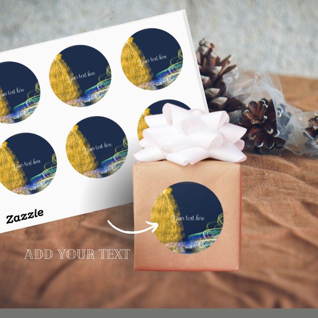 Adesivo Redondo Luzes de Natal (Criador carregado)