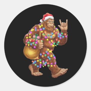Adesivo Redondo Luzes de Natal do Papai Noel Pé Grande Rock Sasqua