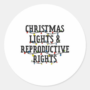 Adesivo Redondo Luzes de Natal e Direitos Reprodutivos Natal