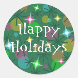 Adesivo Redondo Luzes de Natal 'Happ Holidays' 'adesivos'