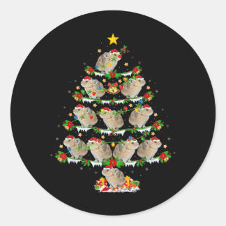Adesivo Redondo Luzes de Natal Pika Amante da Árvore de Natal Pika