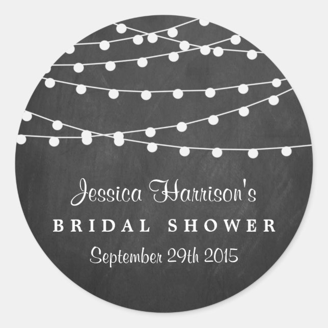 Adesivo Redondo Luzes de string modernas no Chá de panela do quadr (Frente)