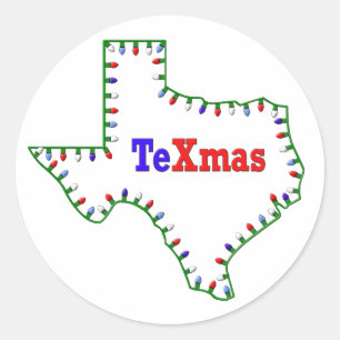 Adesivo Redondo Luzes de TeXmas