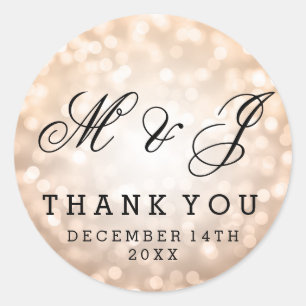 Adesivo Redondo Luzes do brilho do cobre do Tag do favor do