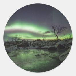 Adesivo Redondo Luzes do norte