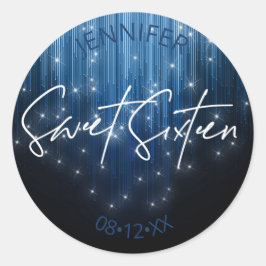 Adesivo Redondo Luzes em cascata Doce 16 Blue ID790