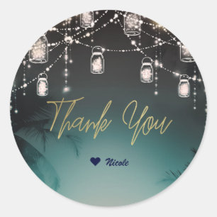 Adesivo Redondo Luzes Estimulantes Palm Trees Elegante Casamento d