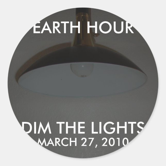 Adesivo Redondo Luzes ligadas/desligadas - Esmaecer as luzes para  (Frente)