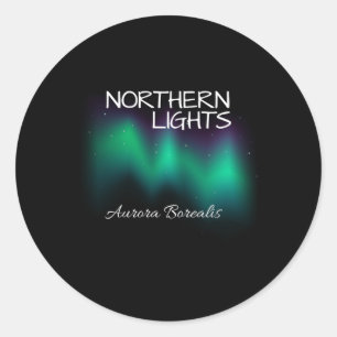 Adesivo Redondo Luzes nortes Aurora Borealis